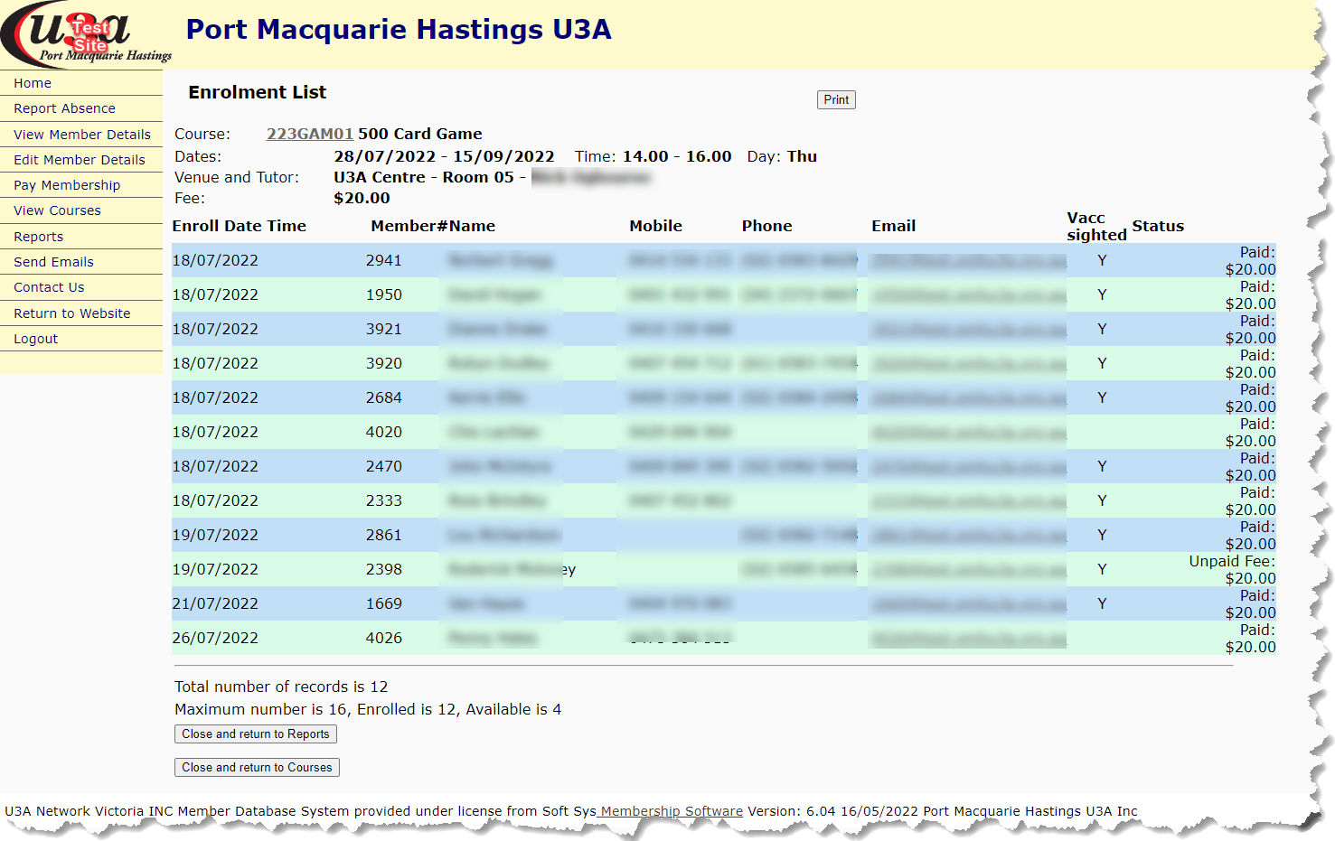 EnrolmentList